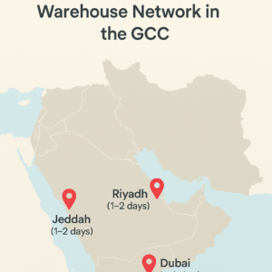 Map Graphic: “Eshopify Fulfillment Warehouse Network in the GCC”