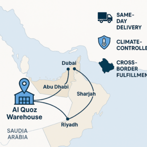 Map Graphic – “Eshopify Fulfillment Warehouse Network in the UAE & GCC”