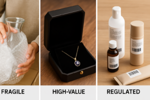 Examples of fragile goods, high-value items, and regulated products requiring specialized fulfillment.