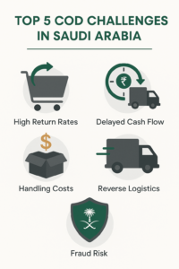 Flowchart showing Eshopify Fulfillment’s COD returns and payment handling process.